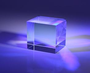 Glued prism beamsplitter cube
