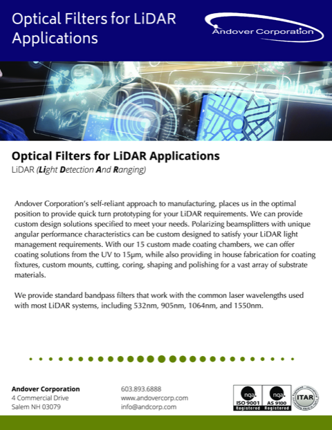 optical filters for lidar applications 